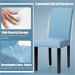 Costway Wood and Fabric Dining Chairs with Nailhead Trim in Blue (Set of 4)