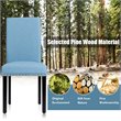 Costway Wood and Fabric Dining Chairs with Nailhead Trim in Blue (Set of 4)