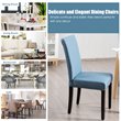 Costway Wood and Fabric Dining Chairs with Nailhead Trim in Blue (Set of 4)