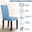 Costway Wood and Fabric Dining Chairs with Nailhead Trim in Blue (Set of 4)