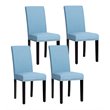 Costway Wood and Fabric Dining Chairs with Nailhead Trim in Blue (Set of 4)