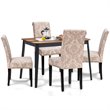 Costway Wood and Fabric Dining Chairs with Nailhead Trim in Pink (Set of 4)