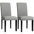Costway Wood and Fabric Dining Chair with Nailhead Trim in Light Gray (Set of 4)