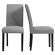 Costway Wood and Fabric Dining Chair with Nailhead Trim in Light Gray (Set of 4)