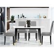 Costway Wood and Fabric Dining Chair with Nailhead Trim in Light Gray (Set of 4)