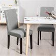 Costway Wood and Fabric Dining Chair with Nailhead Trim in Light Gray (Set of 4)