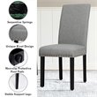 Costway Wood and Fabric Dining Chair with Nailhead Trim in Light Gray (Set of 4)