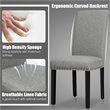 Costway Wood and Fabric Dining Chair with Nailhead Trim in Light Gray (Set of 4)