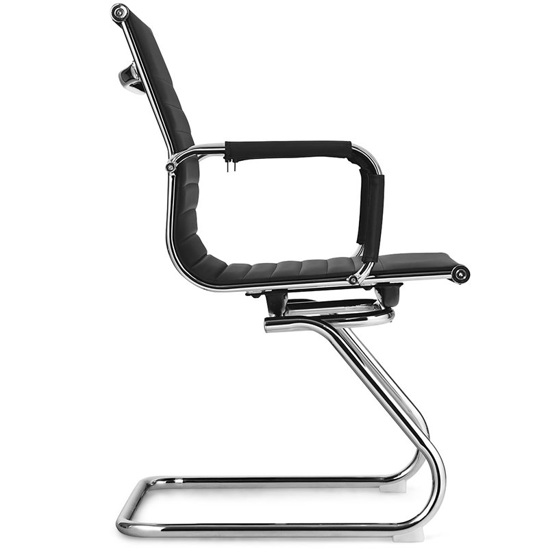 Costway Contemporary Polyurethane Office Chairs in Black (Set of 4)