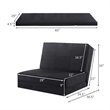 Costway Convertible Fold Down Chair Flip Out Lounger Sleeper Bed in Black