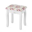 Costway Contemporary Pine Wood Vanity Table Set with 3 Storage Drawers in White