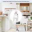 Costway Contemporary Pine Wood Vanity Table Set with 3 Storage Drawers in White