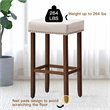 Costway 29'' Rubber Wood Nailhead Saddle Bar Stools in Beige (Set of 4)