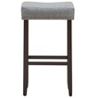 Costway 29'' Rubber Wood Nailhead Saddle Bar Stools in Gray (Set of 4)