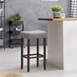 Costway 29'' Rubber Wood Nailhead Saddle Bar Stools in Gray (Set of 4)