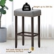 Costway 29'' Rubber Wood Nailhead Saddle Bar Stools in Gray (Set of 4)