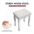 Costway Contemporary Pine Wood Vanity Table Set with 4 Storage Drawers in White