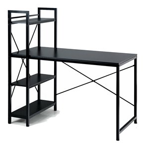 Costway 4-tier Contemporary MDF and Iron Computer Desk in Black