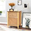 Costway 2-tier Contemporary MDF and Pine Wood Nightstands in Natural (Set of 2)