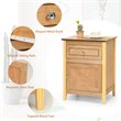 Costway 2-tier Contemporary MDF and Pine Wood Nightstands in Natural (Set of 2)