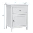 Costway 2-tier Contemporary MDF and Pine Wood Nightstands in White (Set of 2)