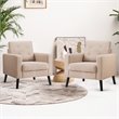 Costway Tufted Upholstered Fabric Modern Accent Armchair in Beige (Set of 2)