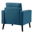 Costway Tufted Upholstered Fabric Modern Accent Armchair in Blue (Set of 2)