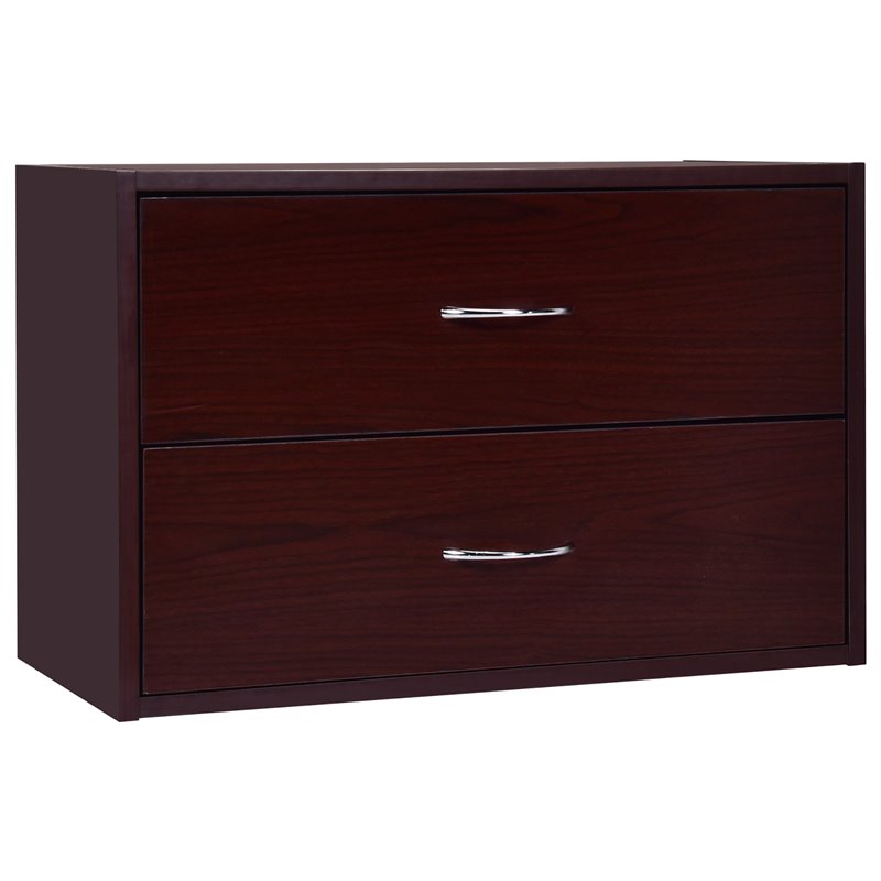 Costway Contemporary Engineered Wood Nightstands in Brown/White (Set of 2)