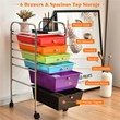 Costway Metal Scrapbook Paper Rolling Storage Cart with 6 Drawers in Multi-Color