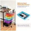 Costway Metal Scrapbook Paper Rolling Storage Cart with 6 Drawers in Multi-Color