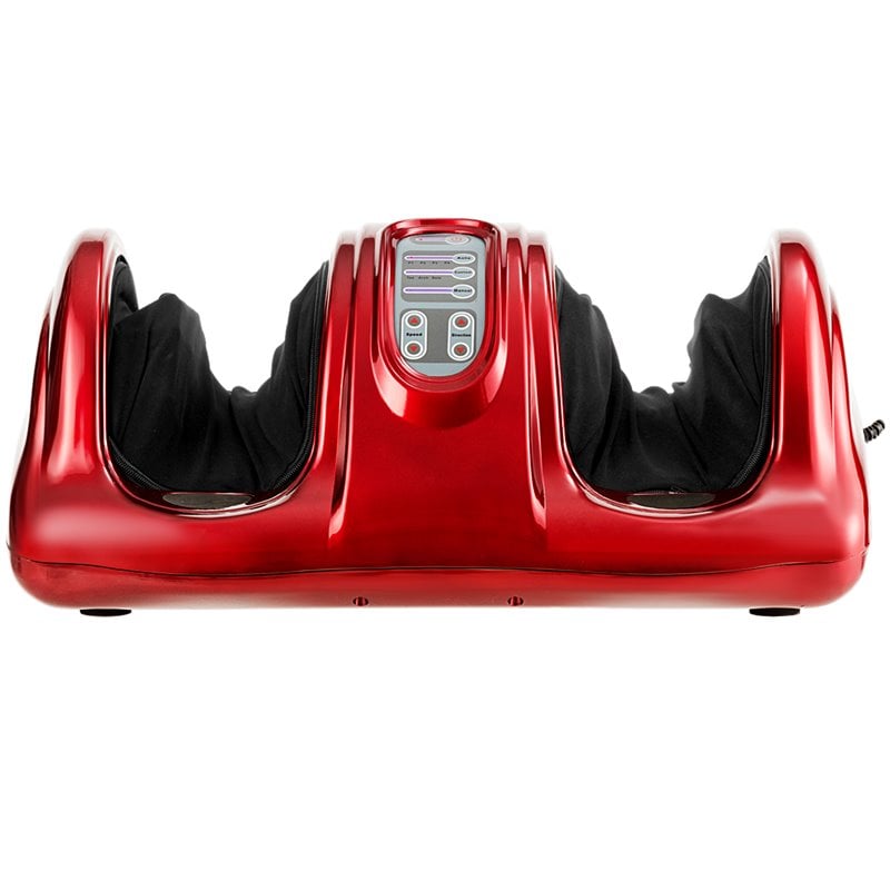 Costway ABS and Fabric Shiatsu Foot Massager with Remote Control in Red