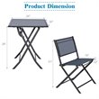 Costway 3 Pieces Metal Outdoor Patio Bistro Set for Garden Backyard in Gray
