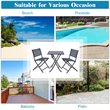Costway 3 Pieces Metal Outdoor Patio Bistro Set for Garden Backyard in Gray