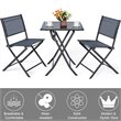 Costway 3 Pieces Metal Outdoor Patio Bistro Set for Garden Backyard in Gray