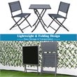 Costway 3 Pieces Metal Outdoor Patio Bistro Set for Garden Backyard in Gray