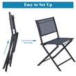 Costway 3 Pieces Metal Outdoor Patio Bistro Set for Garden Backyard in Gray