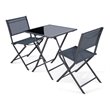 Costway 3 Pieces Metal Outdoor Patio Bistro Set for Garden Backyard in Gray