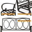Costway Steel Metal Outdoor Patio Rocking Bench with Cushion Seat in Black