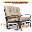 Costway Steel Metal Outdoor Patio Rocking Bench with Cushion Seat in Black