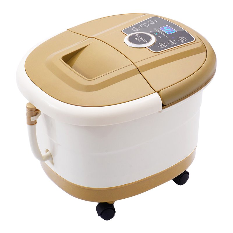 Costway Portable Foot Spa Bath Massager with Heat LED Display in Yellow