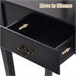 Costway MDF and Sponge Vanity Table Set with Dressing Table and Stool in Black