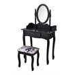Costway MDF and Sponge Vanity Table Set with Dressing Table and Stool in Black