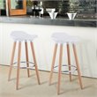 Costway ABS and Beech Wood Breakfast Bar Stools in White (Set of 2)