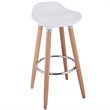 Costway ABS and Beech Wood Breakfast Bar Stools in White (Set of 2)