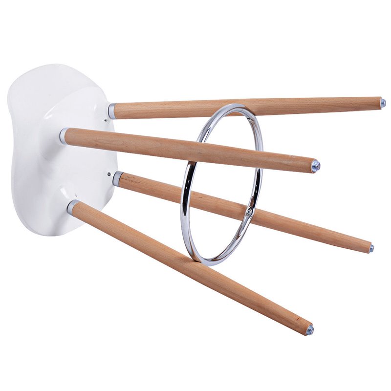 Costway ABS and Beech Wood Breakfast Bar Stools in White (Set of 2)