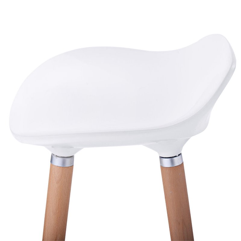 Costway ABS and Beech Wood Breakfast Bar Stools in White (Set of 2)