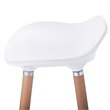 Costway ABS and Beech Wood Breakfast Bar Stools in White (Set of 2)