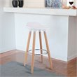 Costway ABS and Beech Wood Breakfast Bar Stools in White (Set of 2)