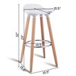 Costway ABS and Beech Wood Breakfast Bar Stools in White (Set of 2)