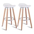 Costway ABS and Beech Wood Breakfast Bar Stools in White (Set of 2)